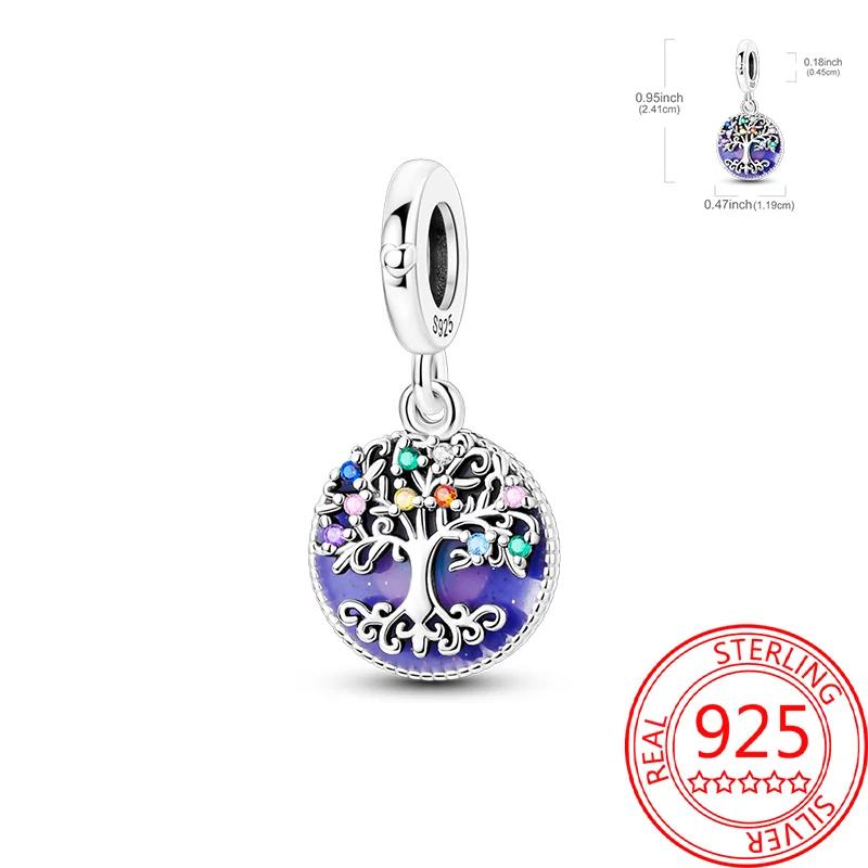 Copper Colorful Tree Of Life Family Charms Heart Flowers Beads Fit Original Bracelets Diy Fine Jewelry Party Gift For Women