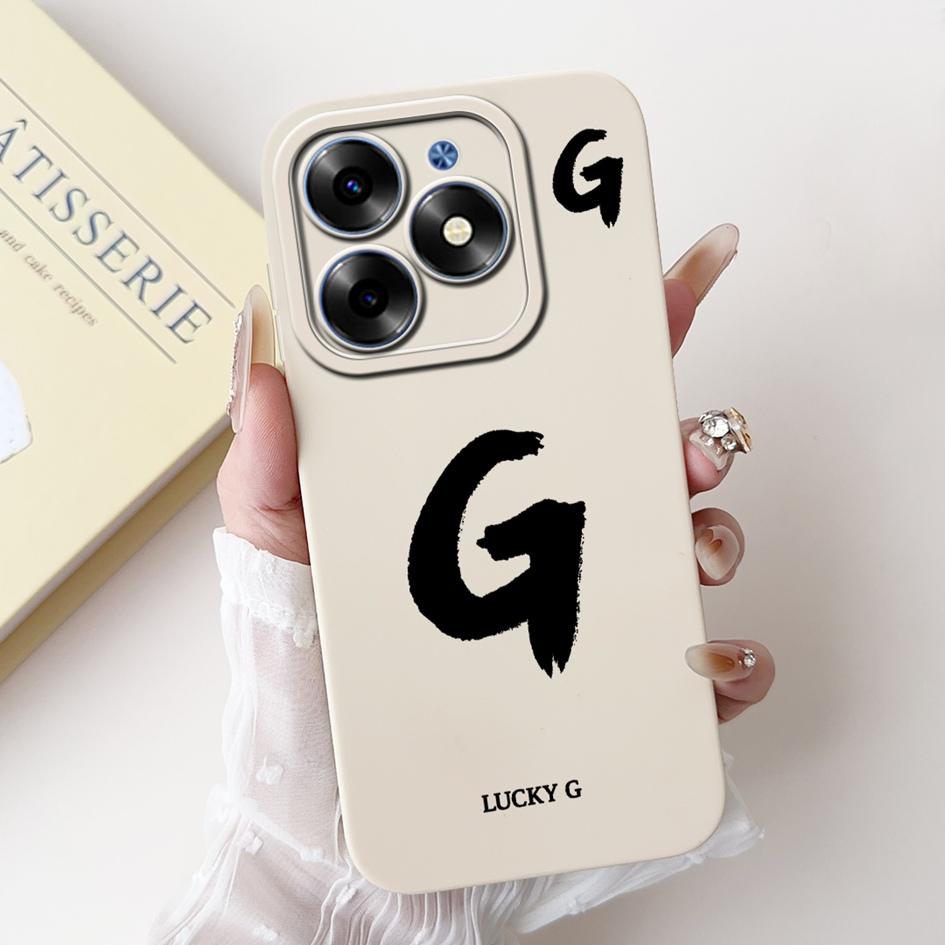 Для Tecno Spark Go 2024 Чехол BG6 BG6i Pop 8 Простой A Z Буквы Силиконовый Защита Камеры Funda на Tecno Spark 20 20C Задняя Крышка