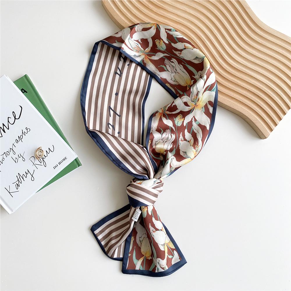 New Scarves Silk Scarves Women'S Spring And Autumn Season Long Decorative Professional Scarves Summer Thin Styles Paired With Shirts Stylish