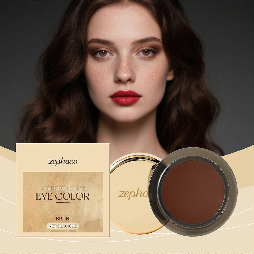 Zephoco Matte Single Eyeshadow (Brun) Naturally Pigmented, Long-Lasting, Portable For Easy Application And Touch-Ups