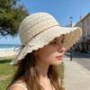 Seaside vacation beach hat summer woven straw hat women's lace breathable fashion outdoor big brim shading sun protection hat