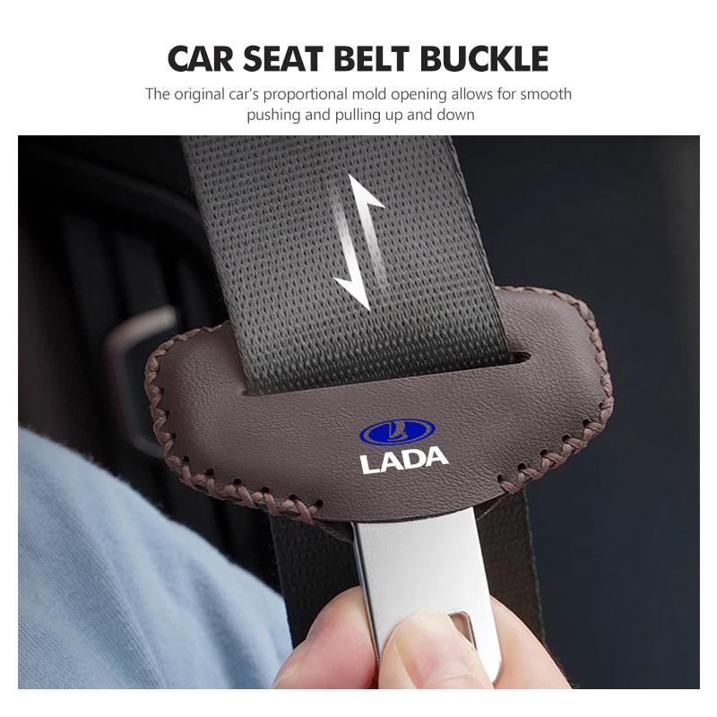 Car Seatbelt Protector Leather Anti Collision Scratch Resistant Cover For Lada Niva Vesta 4X4 Samara Kalina Largus Priora Granta XSG4
