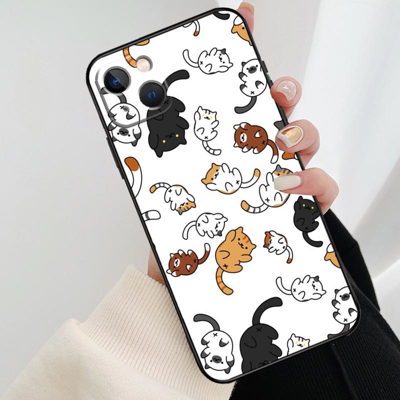 Милый мультяшный коллаж из кошек Чехол для телефона Для iPhone 17 Pro Max 14 13 12 11 15 16 Pro Max mini 15 16 Plus 16e 17 Air Cover