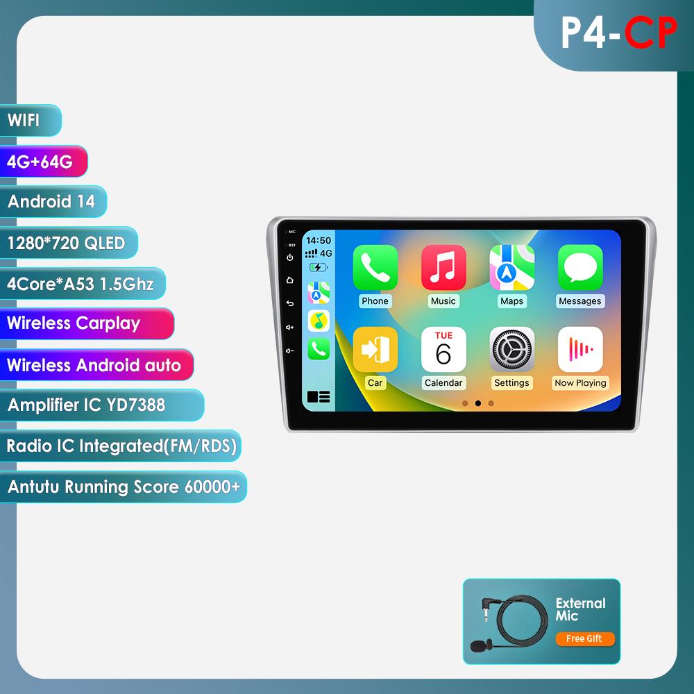 Car Intelligent Player for Toyota Avensis T25 2002 - 2008 Autoradio Wireles Carplay Android Auto RDS 4G DSP by Snapdragon 6115