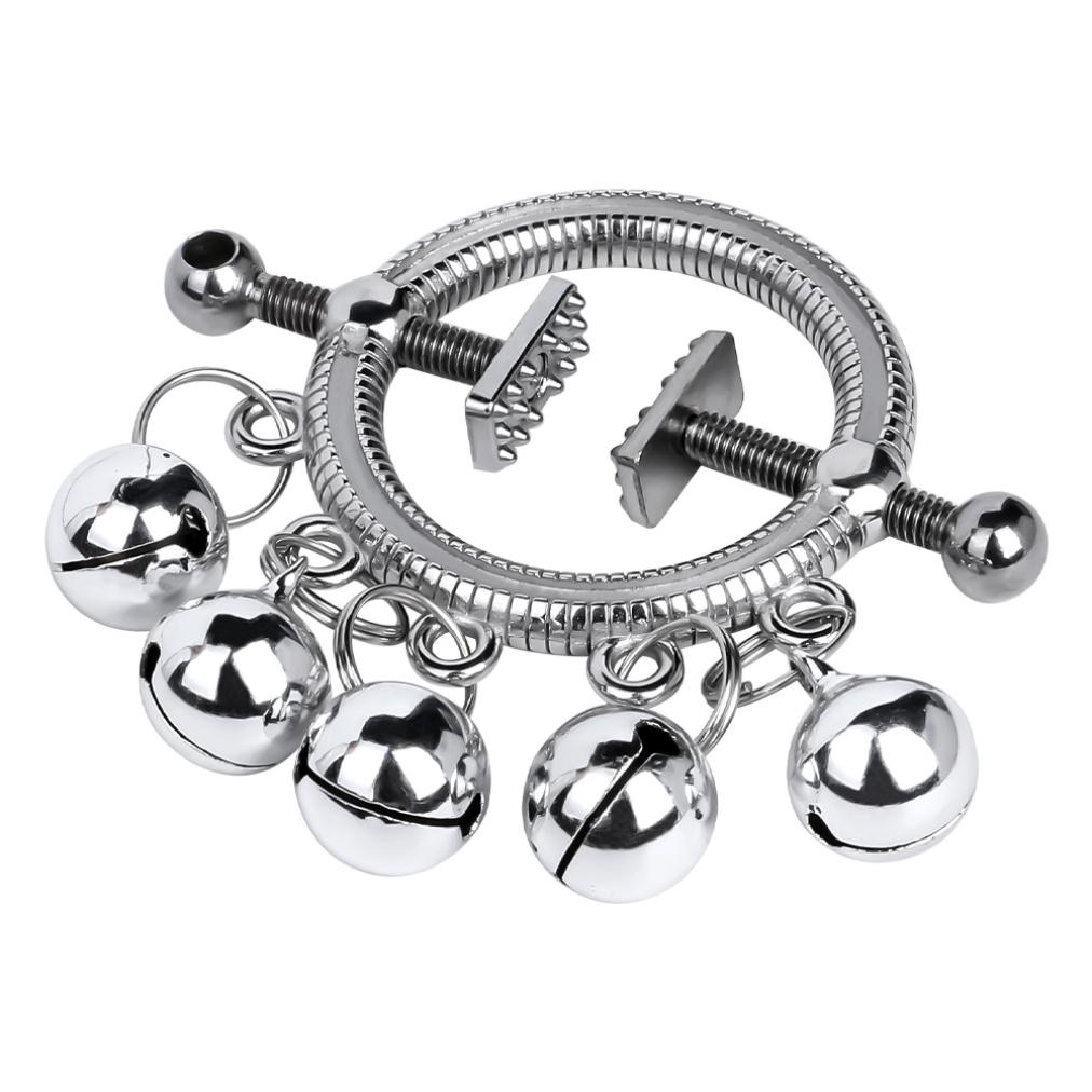 QKKQ Breast Clip Nipple Clamp with Bells BDSM Bondage Breast Leather Belt Nipple Clamps Sexy Clips Erotic Sex Toys for Women Men
