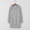 Hooded Zipper Pullover Mid-Length Sweater Dress - New Style