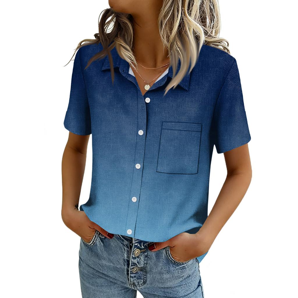 Женские блузки с коротким рукавом, рубашки на пуговицах, деловые повседневные нарядные рабочие топы, летняя весенняя одежда