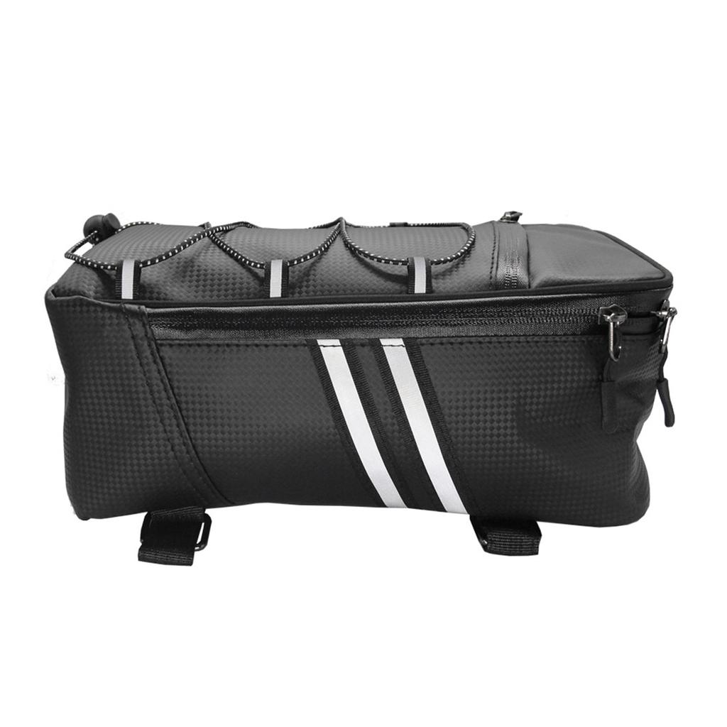Bike Rack Rear Carrier Bag Trunk Bag  PU Leather Waterproof 9L Large Capacity Storage Luggage Cycle Storage Bag
