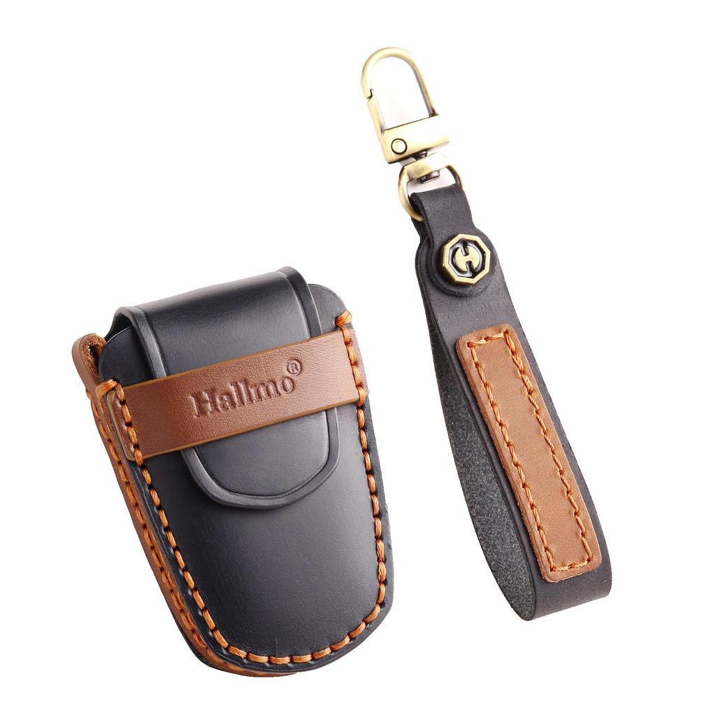 Чехол для ключа автомобиля из натуральной кожи и цепочка Cadillac XT4/XT5/XT6 - Ручная работа и высококлассный дизайн