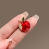 Брошь «Маленькое красное яблоко», женственность высочайшего класса, маленькая брошь, булавка для воротника, пряжка, защищающая от света, булавка, цветок для воротника, аксессуары для кануна Рождества.