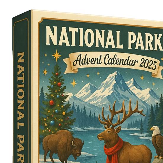 Национальные парки 2025 Адвент-календарь 24 дня Рождественский календарь с 24 пейзажами и сюрпризами дикой природы для исследователей и любителей природы