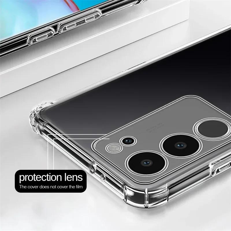 Shockproof Airbag TPU Case for VIVO V30 V29E V27E V29 V27 5G Pro Plus Transparent Ultra Thin Clear Full Protection Cover
