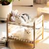 Wooden Pet Beds Summer Cat Bed Kitten Hammock Sturdy Solid Wood Puppy Small Dog Bed Multiple Beds Can Be Stacked for Many Cats