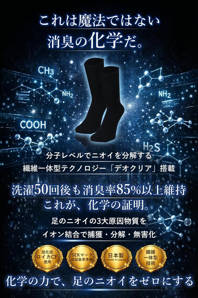 [Men, wear these without hesitation!] 100% Cotton, Scientifically Proven Deodorizing and Antibacterial, Made in Japan, Asahi Kasei Royca CF Used, Men'