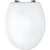 Abattant WC - WENKO - Bali - MDF - Acier Inox - 35 X 42 Cm - Blanc