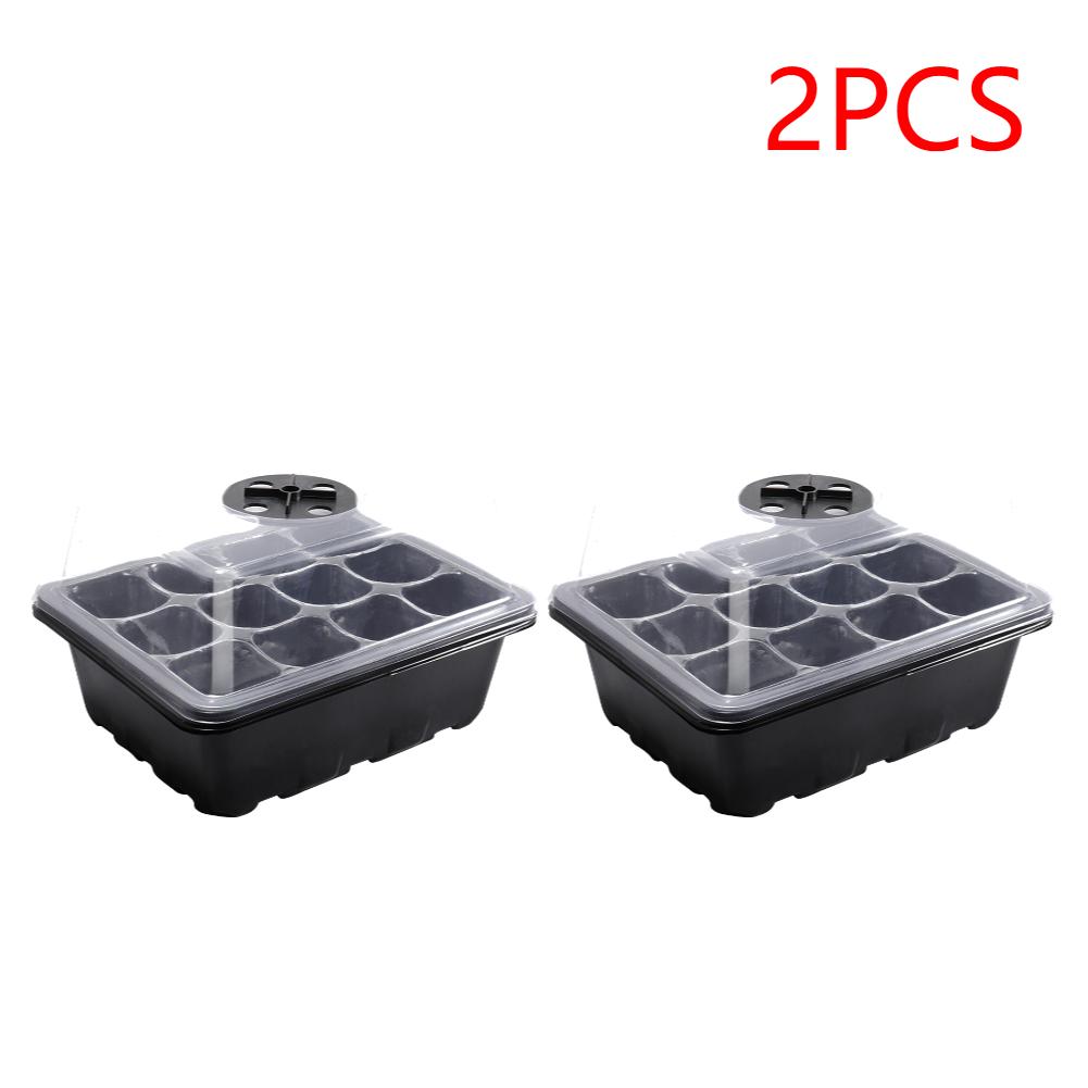 1-5pcs Plants Seed Starter Trays with Humidity Dome 12 Holes Per Tray Nursery Pots Lights For Home Plant Greenhouse Growing Pot