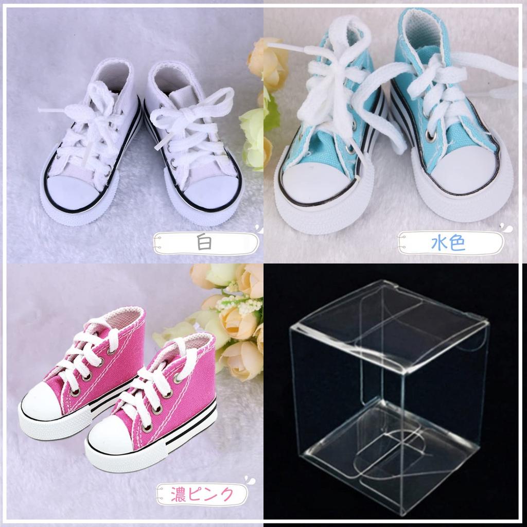 Sweet Plus Plush Doll Doll BJD Sneakers Shoes Clothes Canvas High Cut Platform Shoes Dark Light 1/3 1/4 1/6 (5.5cm / White, Pink, Blue)