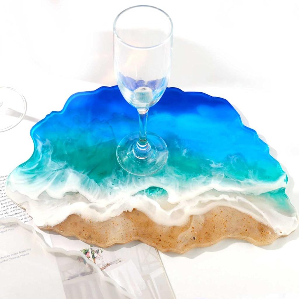 60cm Ocean Epoxy River Table Silicone Mold – Oversized Round & Rectangular Resin Casting Mold for Tabletops & Ornaments