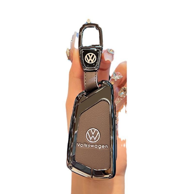 Чехол для ключей Volkswagen для Teramont, ID3, Tayron, ID4, Golf 8, Lamando - Металлическая и кожаная оболочка.