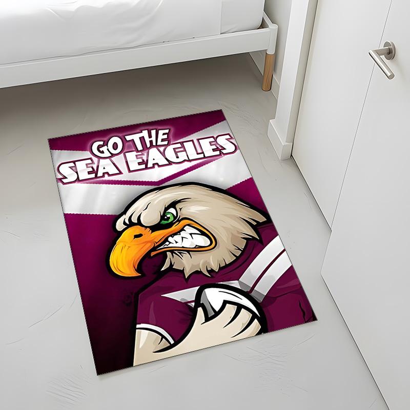 Manly Warringah Sea Eagles (5) Rug Suitable For Living Rooms Bedrooms Computer Rooms Dining Areas And Placement Under Tables And Chairs Also An Ideal