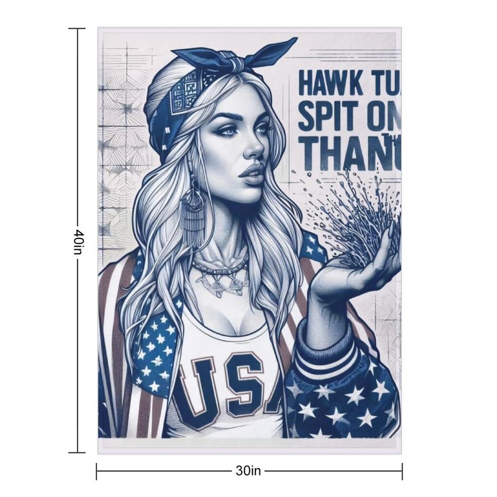 Плюй на эту штуку: Плед 'Hawk Tuah Edition' Переезд Тяжелый Роскошный Дизайнерский Для Декора Дивана Пледы