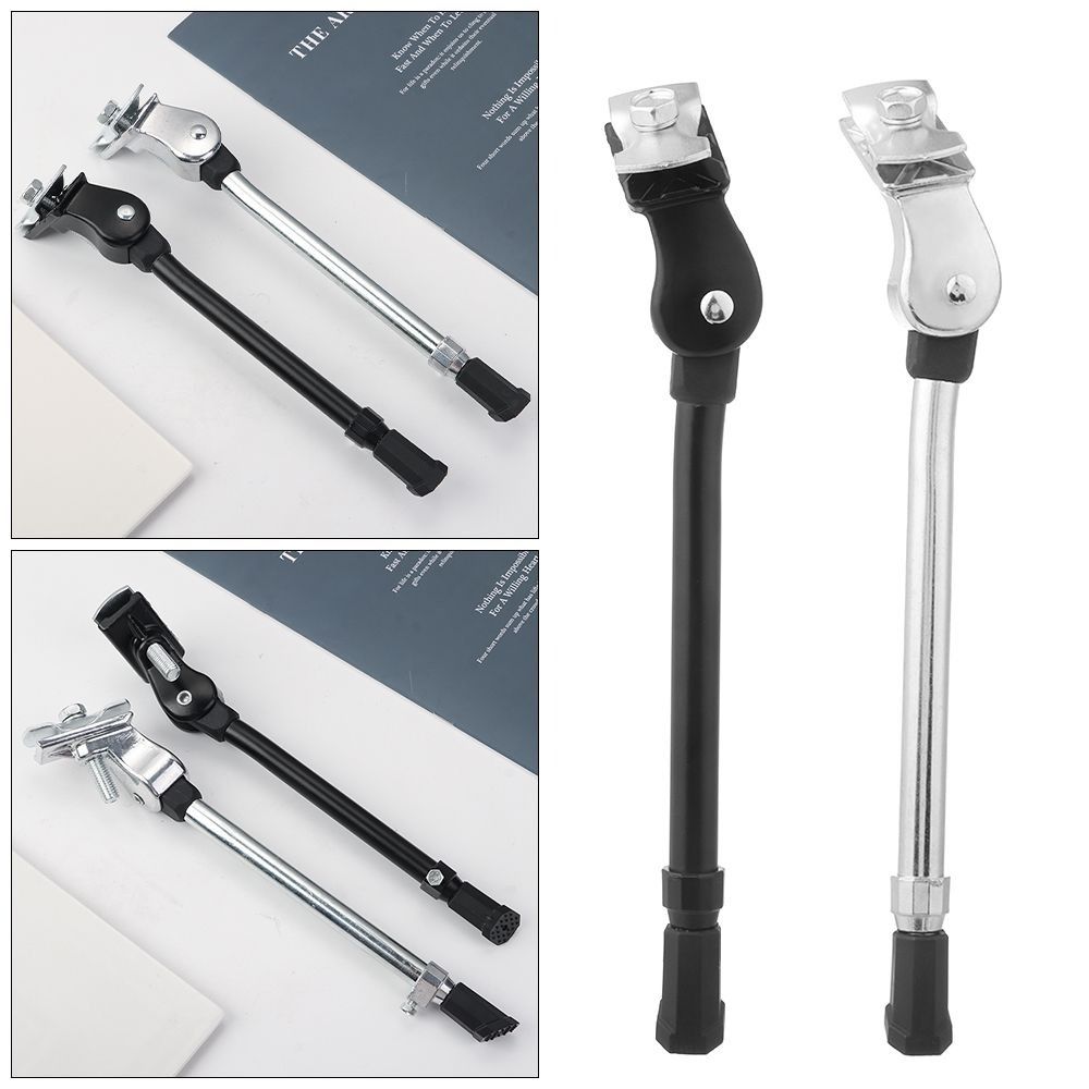 Black Silver Alloy Adjustable Kick Stand Kickstands Bicycle Parts Mountain Bike