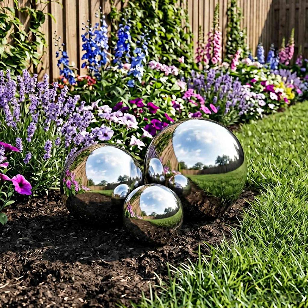 Mirror Balls 3 pcs Ø 20 cm Silver Stainless Steel 201