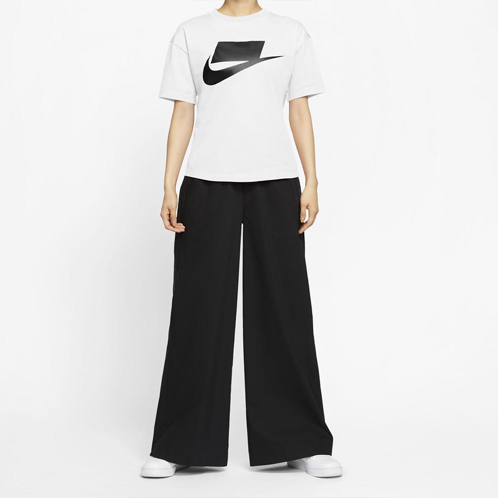 Nike Повседневная спортивная тренировочная футболка с круглым вырезом и короткими рукавами, женские топы, белые DB9828-100
