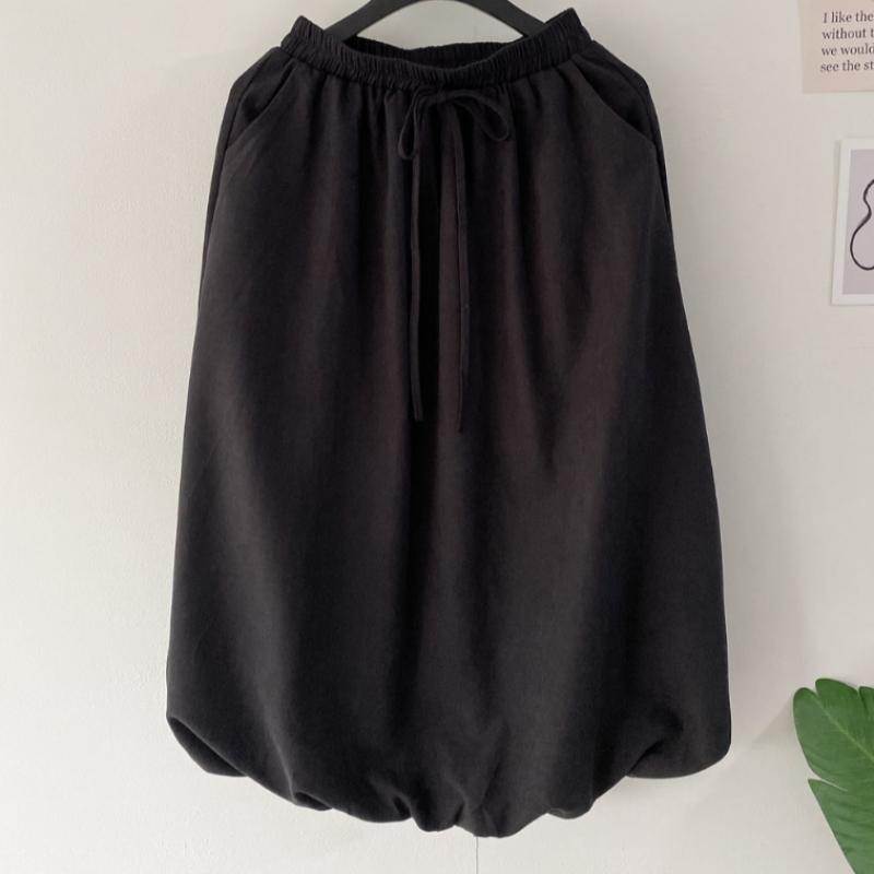 Honey J Women S aiJene Balloon Flare Ribbon Banding Long Skirt 2color