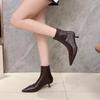 Осенние ботильоны из мягкой кожи с острым носком, женская модная обувь на толстом каблуке с молниями, уличный стиль, современные короткие боты