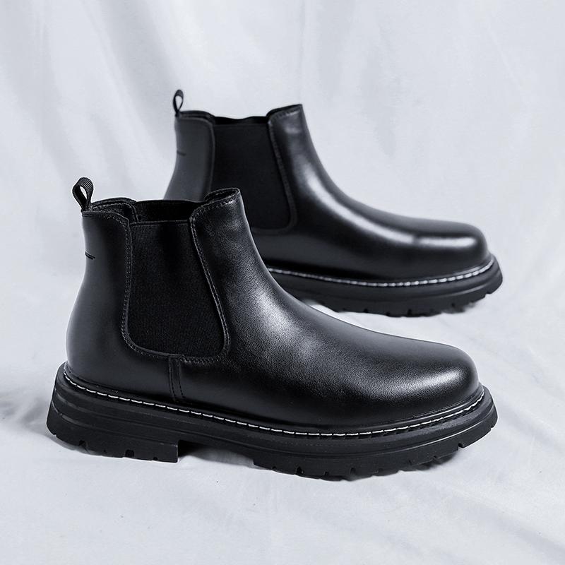 Роскошные брендовые повседневные кожаные мужские ботинки, новые уличные ботинки челси, классические высокие дизайнерские формальные ботильоны, мужская повседневная обувь