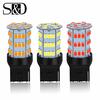 1pc 54SMD 2835 Chips T20 LED 7440 7443 W21W W21/5W LED T25 3157 P27 7WBulbs Lamp Auto Brake Reverse Lights 12V White Red Amber