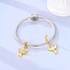Original 925 Sterling Silver Bead Charm Gold Jesus Cross Universal Buckle Pendant Fit Original Bracelet For Women Men DIY Gift