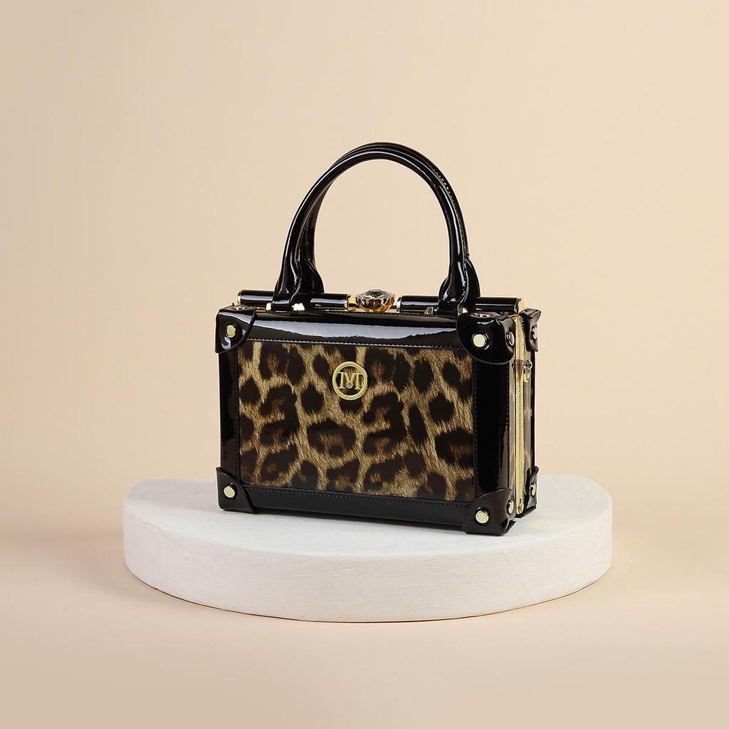 Винтажная квадратная женская сумка кроссбоди из лакированной кожи - Универсальная сумка на одно плечо