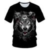 Kids Animal Wolf T Shirt for Boys Summer Autumn Children's Wolf Clothes Short Sleeved Breathable Cartoon Print Cool Wolf Tops