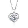 925 Sterling Silver Love Necklace Silver Mosan Diamond Clavicle Pendant Birthday Gift for Girlfriend Jewelry