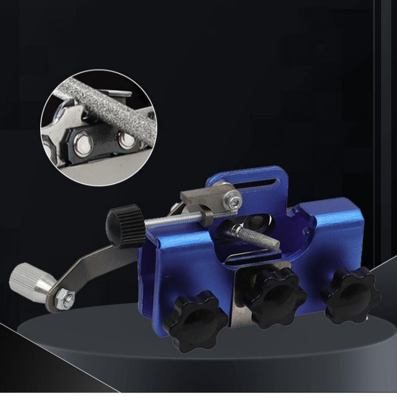 Простой портативный инструмент для заточки цепной пилы, заточной станок из алюминиевого сплава с шлифовальными камнями, инструмент для заточки сверл для цепной пилы