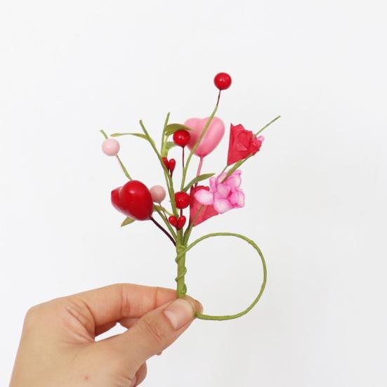 Heart Shaped Napkin Rings Simulated Flower Napkin Holder for Valentine's Day And Wedding Elegant Table Setting Decor