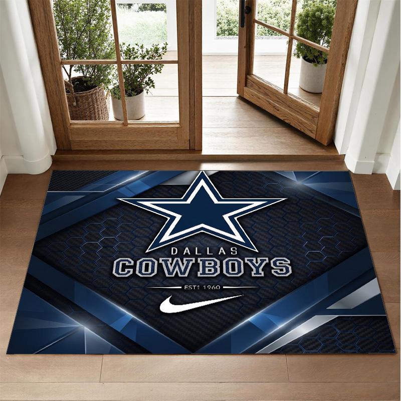 Коврик из кристаллического велюра с дизайном Dallas Cowboys, мягкий декоративный коврик для спальни, прихожей
