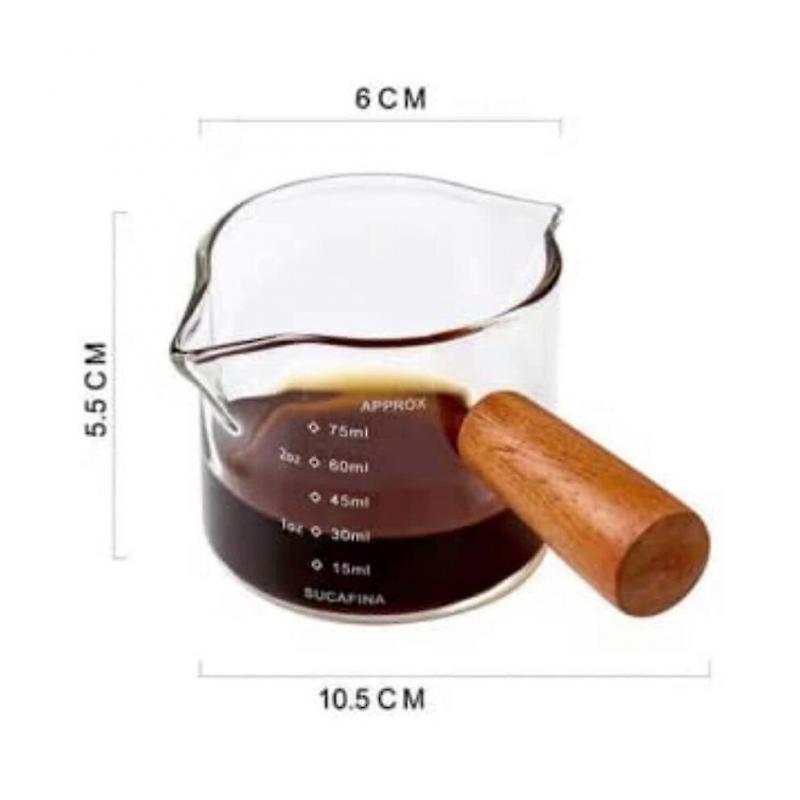 2pcs Espresso Shot Glass 75ml Double Spout Mini Measuring Cup Espresso Cup Accessories