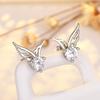 Angel Wings Earrings Simple Zircon Earrings Women's Personality Wings