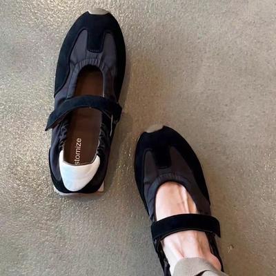 Модные женские балетки 2025 Осень Удобные Противоскользящие Уличные Повседневные Туфли Ретро Туфли Мэри Джейн с Мелким Вырезом Zapatos Mujer