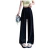 Crystal Embellished Wide Leg Pants With High Waist For Summer Casual Wear