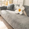 Sofa Cushion Winter Thickened Short Plush Non-Slip Leather Cushion Flannel Winter Style Sets Cover Cloth
