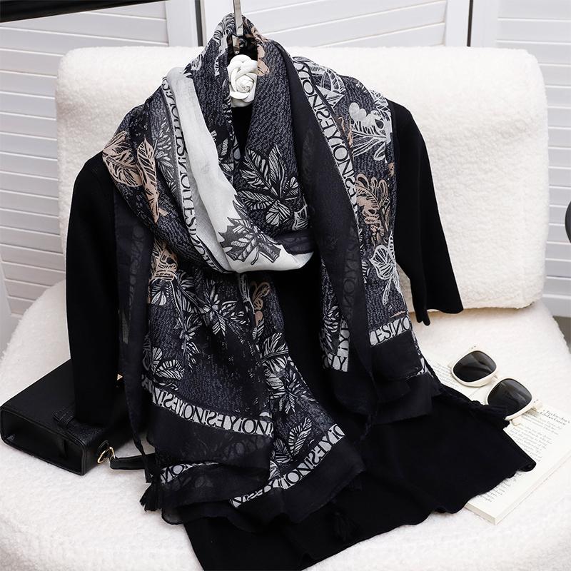 Хлопковый шаль с цветочным тиснением; Вискозный шарф для женщин; пляж; Солнцезащитный; Мусульманский хиджаб-обертывание