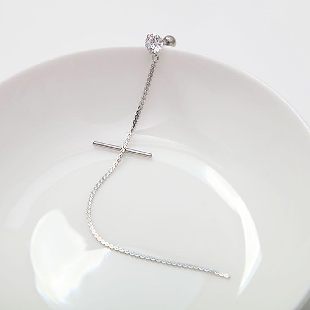 Surgical Cubic Chain Cross Long Piercing