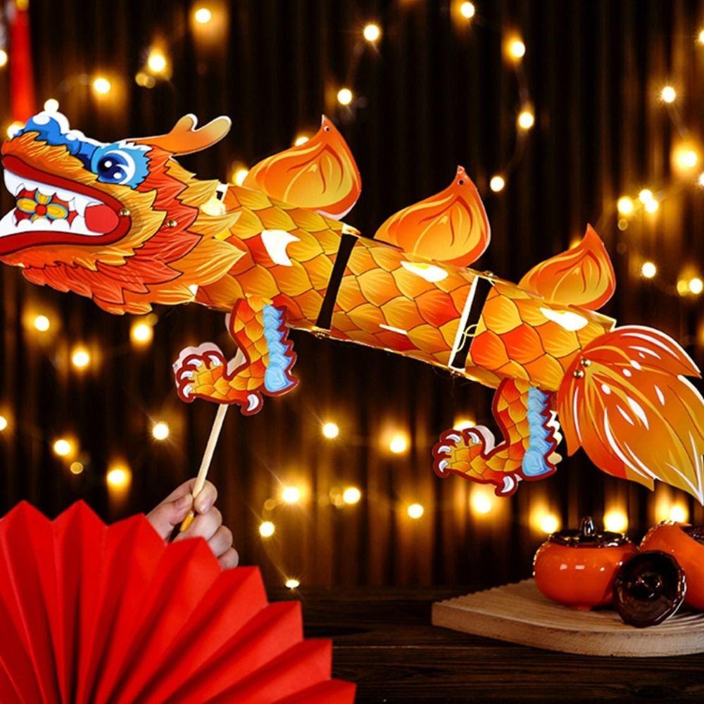 Cartoon Chinese Style Dragon Lamp Luminous Handheld Dragon Lantern  Spring Festival
