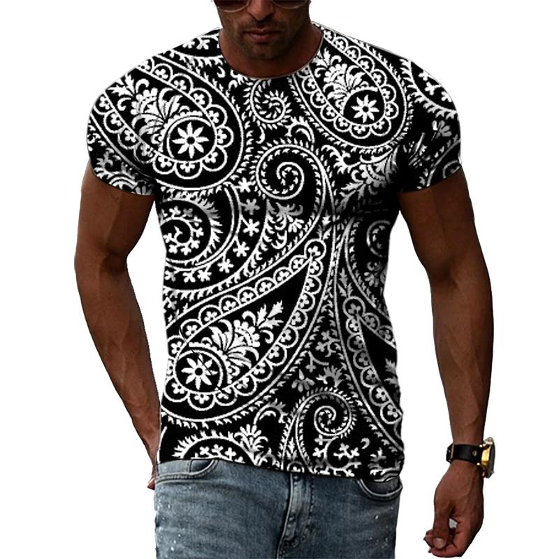 Летняя модная национальная характеристика 3D-печать графика личность хип-хоп культура мужчины круглый вырез короткий рукав футболка