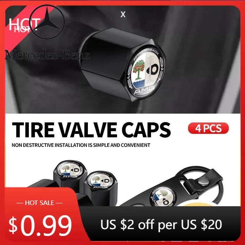 Автомобильная наклейка 2025 Для значка автомобиля Benz Колпачки на ниппели колес автомобиля с брелоком Для Mercedes benz AMG C E S GLE CLC Cla