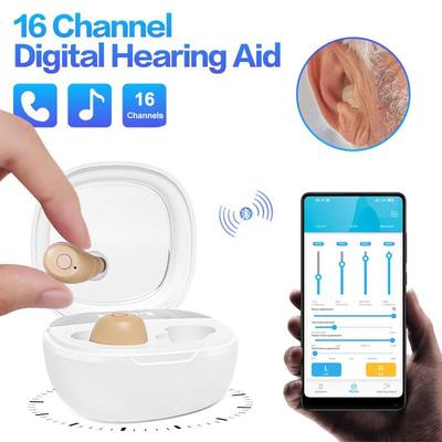 Слуховой аппарат на 16 каналов для глухоты, для пожилых, Bluetooth слуховые аппараты, управление через приложение, перезаряжаемый усилитель звука со светодиодным дисплеем